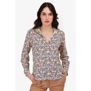 Frank & Eileen Pink/Blue Linen Floral Button Down Top Size XS